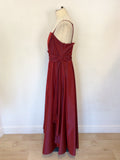 DEBUT DEEP RED STRAPPY/ STRAPLESS EVENING/ BALL GOWN SIZE 16