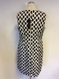 BRAND NEW DONNA KARAN BLACK & IVORY PRINT SHIFT DRESS SIZE 10 UK 14