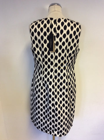 BRAND NEW DONNA KARAN BLACK & IVORY PRINT SHIFT DRESS SIZE 10 UK 14