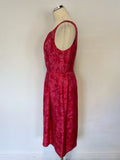 LK BENNETT PINK FLORAL PRINT SILK DRESS SIZE 12