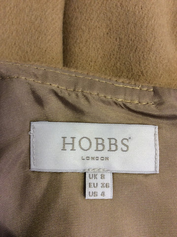 HOBBS CAMEL WOOL FLIPPY KNEE LENGTH SKIRT SIZE 8