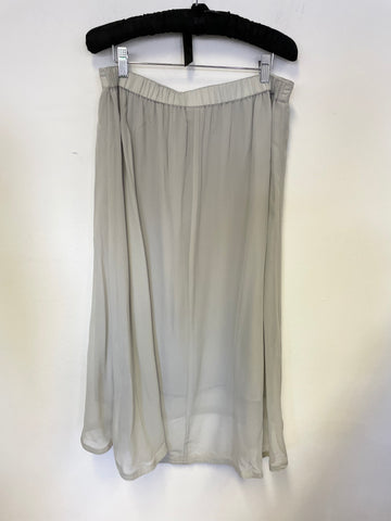 POETRY GREY SILK MIDI LENGTH A LINE SKIRT SIZE 16
