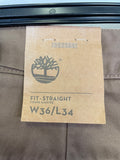 BRAND NEW TIMBERLAND LIGHT BROWN COTTON STRAIGHT LEG TROUSERS SIZE 36W/ 34L