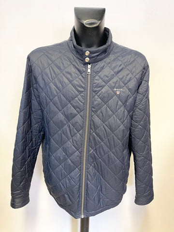 GANT NAVY BLUE THE QUILTED WINDCHEATER ZIP FRONT JACKET SIZE 2XL