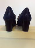 BRAND NEW HB ESPANA DARK BLUE LEATHER TASSEL TRIM HEELS SIZE 6/39