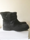 BUFFALO BLACK LEATHER ANKLE BOOTS SIZE 6/39