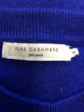 JOHN LEWIS BLUE PURE CASHMERE JUMPER SIZE 10