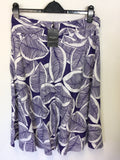 BRAND NEW HOBBS AMETHYST & WHITE LEAF PRINT LINEN PARADE SKIRT SIZE 10
