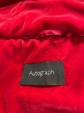 MARKS & SPENCER AUTOGRAPH RED VELOUR PADDED HOODED JACKET SIZE 12