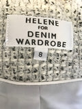 BRAND NEW WITH DEFECT HELENE FOR DENIM WARDROBE LIGHT GREY TWEED JACKET SIZE 8