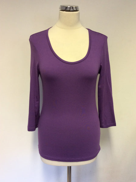HOBBS PURPLE SCOOP NECK TOP SIZE 10