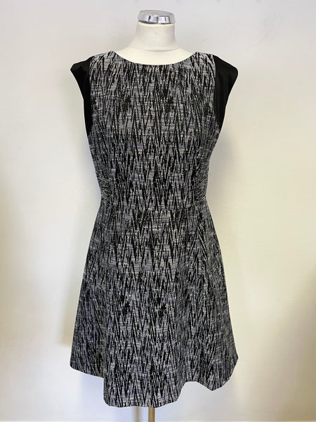 MARKS & SPENCER AUTOGRAPH BLACK WEAVE SLEEVELESS A-LINE DRESS SIZE 12