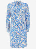 BRAND NEW MINT VELVET ALEX BLUE ANIMAL PRINT SHIRT DRESS SIZE 12