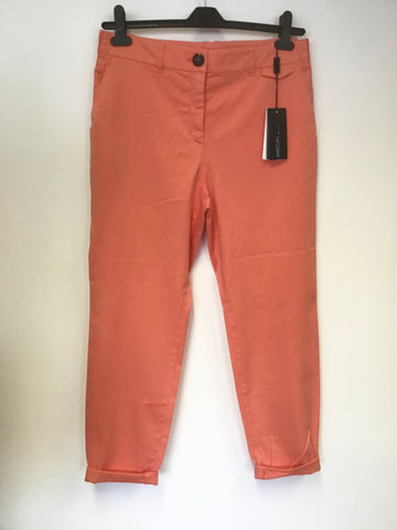 BRAND NEW MARCCAIN CORAL COTTON TAPERED LEG TROUSERS SIZE N5 UK 16