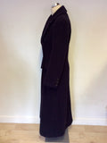 FRENCH CONNECTION DARK BLUE ALPACA & WOOL LONG COAT SIZE 10