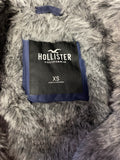 HOLLISTER NAVY BLUE DUCK DOWN & FEATHER FILLED HOODED WARM JACKET SIZE XS