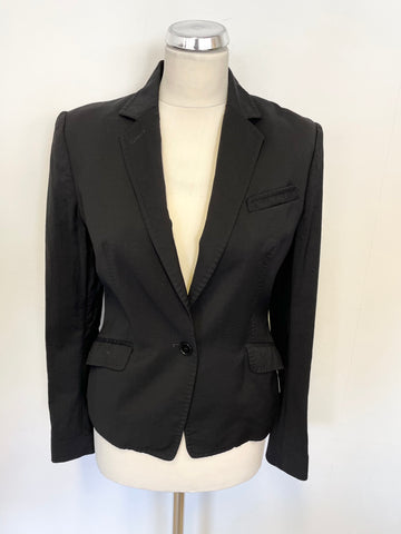 PAUL SMITH BLACK LABEL BLACK MERINO WOOL TAILORED LIGHTWEIGHT JACKET SIZE 44 UK 12