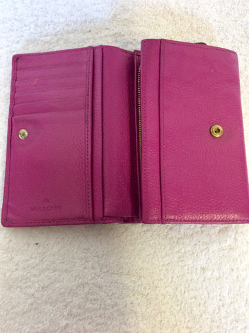 MULBERRY FUSHIA PINK LEATHER OVERSIZE EFFIE HOBO BAG & MATCHING PURSE