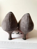 BODEN MINK SUEDE BOW TRIM HEELS SIZE 7.5/41