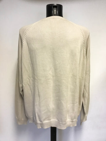 BEN SHERMAN CREAM COTTON CREW NECK JUMPER SIZE XL
