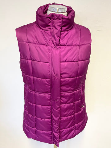HOBBS RASPBERRY PINK QUILTED PADDED GILET SIZE 12