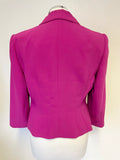 HOBBS CERISE PINK FITTED JACKET & PENCIL SKIRT SUIT SIZE 12