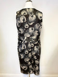 HOBBS BLACK & GREY FLORAL PRINT PENCIL DRESS SIZE 18