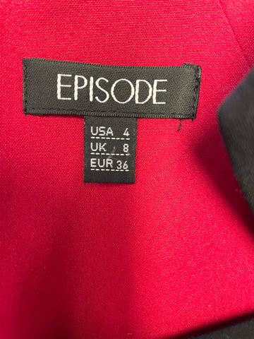 EPISODE BLACK SHAPED NECKLINE 3/4 SLEEVE PENCIL DRESS SIZE 8