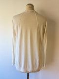 WHISTLES WHITE COTTON FINE KNIT LONG SLEEVE JUMPER SIZE S