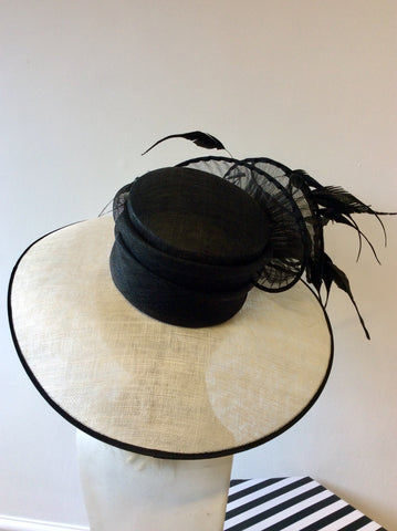 CAPPELLI CONDICI NATURAL & BLACK WIDE BRIM FORMAL HAT