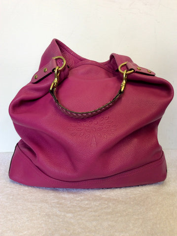 MULBERRY FUSHIA PINK LEATHER OVERSIZE EFFIE HOBO BAG & MATCHING PURSE
