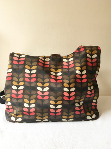 ORLA KIERLY BROWN & MULTI COLOURED PRINT CROSS BODY/ SHOULDER BAG