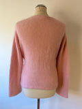 MONSOON PINK ANGORA BLEND WRAP ACROSS SILK TIE CARDIGAN/ JUMPER SIZE 16