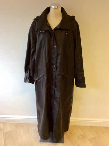 FOUR SEASONS CHARCOAL HOODED LONG TRENCH COAT SIZE XL1
