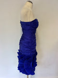 FRANK USHER BLUE STRAPLESS COCKTAIL DRESS FIT UK 8