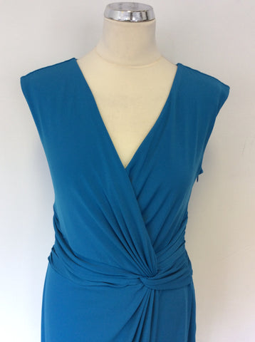 COAST TURQOUISE V NECKLINE PENCIL DRESS SIZE 14