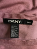 DKNY DUSKY PINK SILK BLEND SQUARE NECK JUMPER SIZE M/L