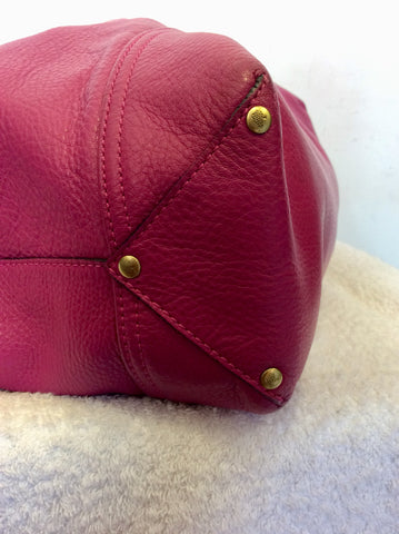 MULBERRY FUSHIA PINK LEATHER OVERSIZE EFFIE HOBO BAG & MATCHING PURSE