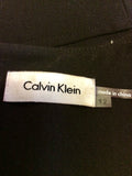 CALVIN KLEIN BLACK BELTED V NECK SLEEVELESS DRESS SIZE 12 UK 14/16