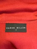 KAREN MILLEN DEEP RED FINE KNIT CAMISOLE TOP & MATCHING CARDIGAN SIZE 2 UK 10
