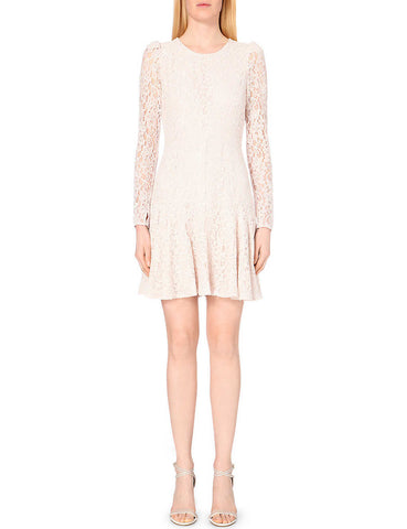 REISS 1971 ROSALIN NUDE PINK LACE LONG SLEEVE SPECIAL OCCASION DRESS SIZE 8