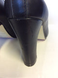 BRAND NEW IRREGULAR CHOICE BLACK LEATHER LACE UP TRIM HEELS SIZE 4.5/ 37.5