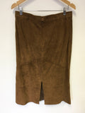 GERRY WEBER BROWN SUEDE CALF LENGTH SKIRT SIZE 16