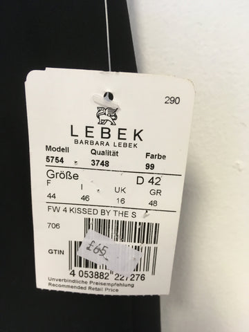 BRAND NEW BARBARA LEBEK BLACK TIERED PANELS STRAIGHT SKIRT SIZE 16