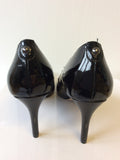 BRAND NEW MODA IN PELLE BLACK PATENT LEATHER HEELS SIZE 4/37
