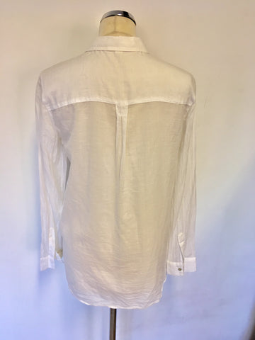 WHISTLES WHITE COTTON LONG SLEEVE COTTON SHIRT SIZE 8