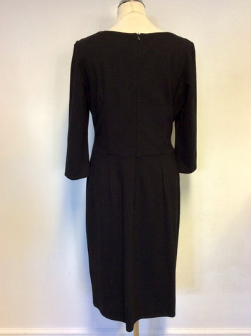 PHASE EIGHT BLACK 3/4 LENGTH SLEEVE PENCIL DRESS SIZE 16