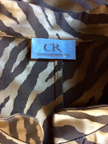 CAROLINE ROHMER GOLD & BROWN PRINT SPECIAL OCCASION JACKET SIZE 18