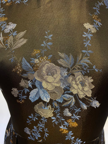 HOBBS INVITATION BLACK FLORAL PRINT SLEEVELESS SPECIAL OCCASION DRESS SIZE 14