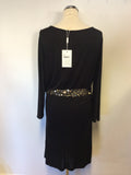 BRAND NEW INWEAR BLACK 3/4 SLEEVE BELTED DRESS SIZE L